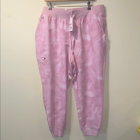 Womens New Figs High Waisted Zamora W Yoga Jogger Scrub Pants Marbled Rose 3XLP - Picture 6 of 11